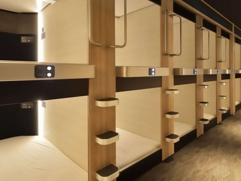 Capsule hotel in Osaka