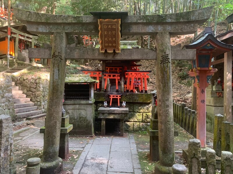 small shrine on Mount Inari in kyoto