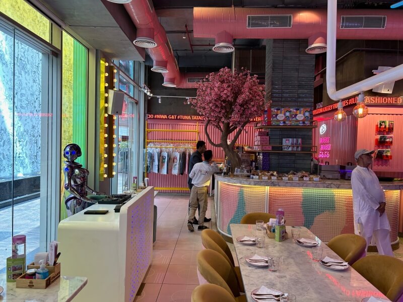 Vibrant decor of Harajuku tokyo cafe in IFC, Gurugram