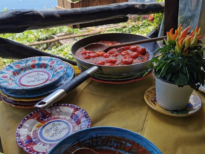 rustic eating at best restaurant on the amalfi coast