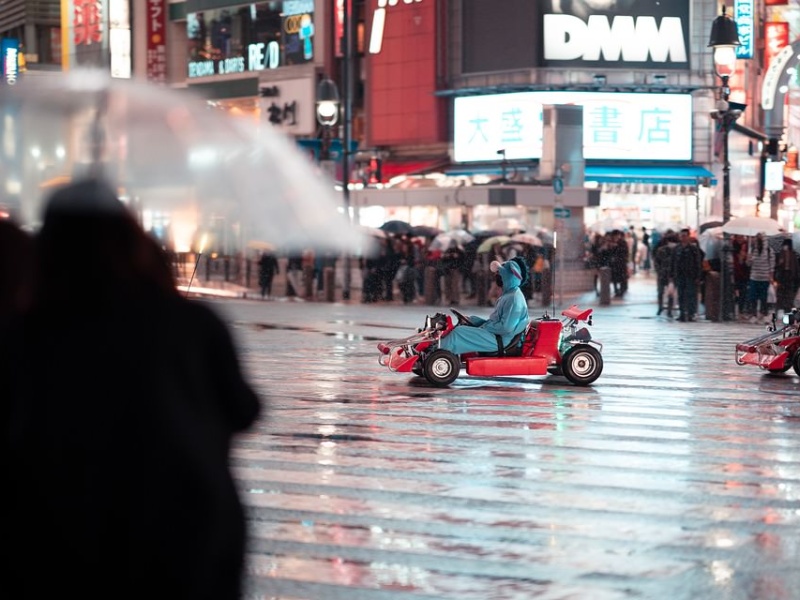 The famous Shibuya crossing